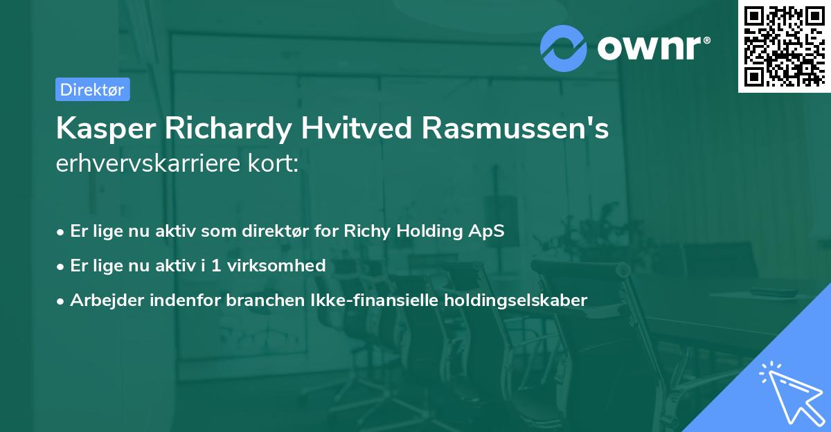 Kasper Richardy Hvitved Rasmussen's erhvervskarriere kort