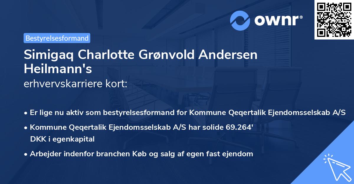 Simigaq Charlotte Grønvold Andersen Heilmann's erhvervskarriere kort