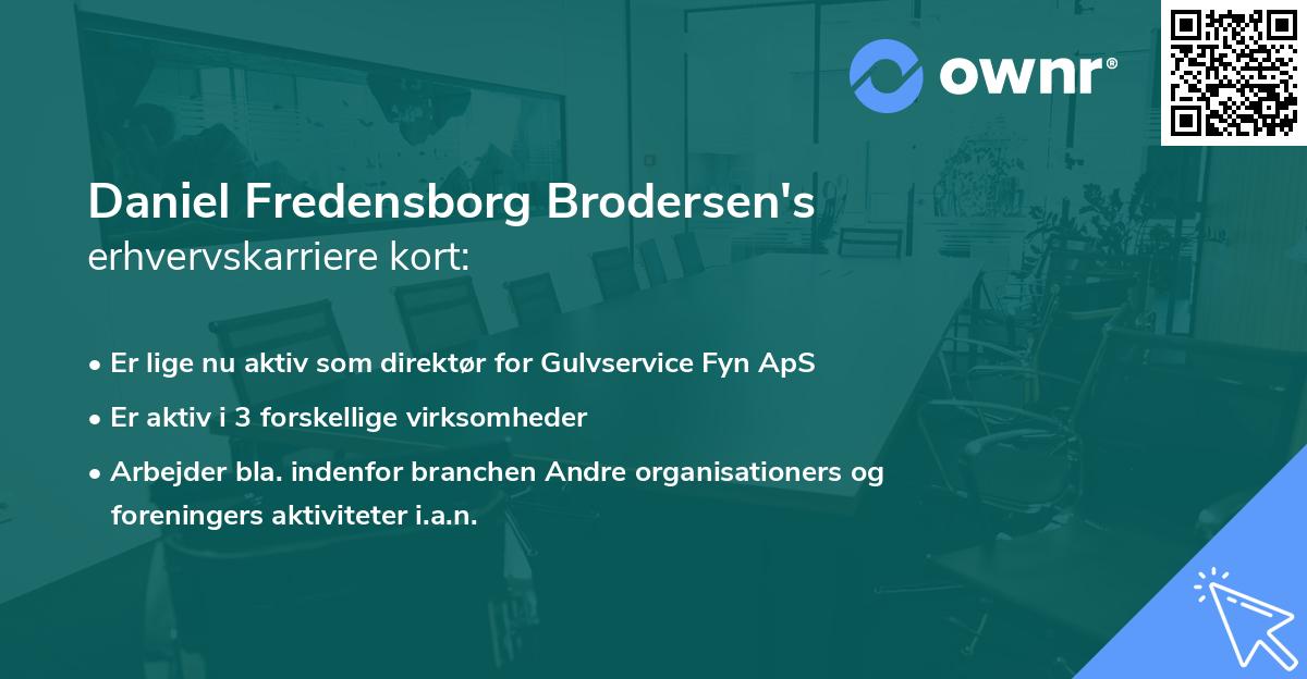 Daniel Fredensborg Brodersen's erhvervskarriere kort