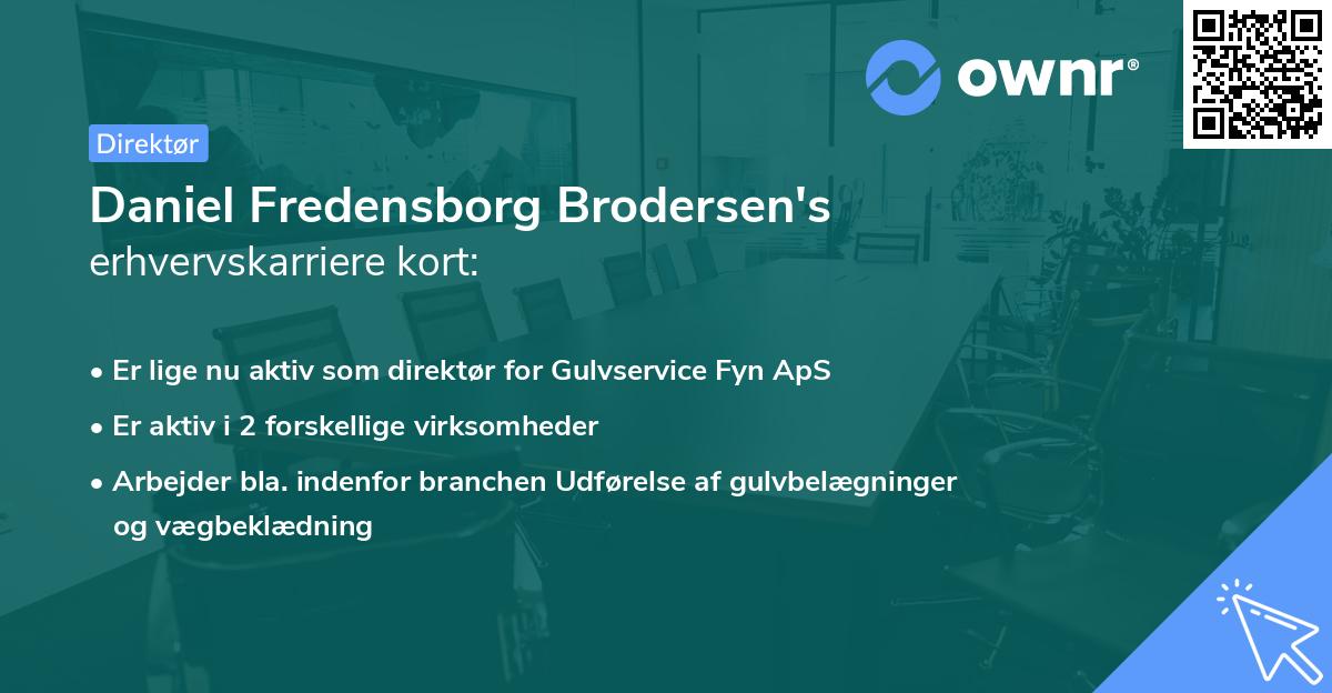Daniel Fredensborg Brodersen's erhvervskarriere kort