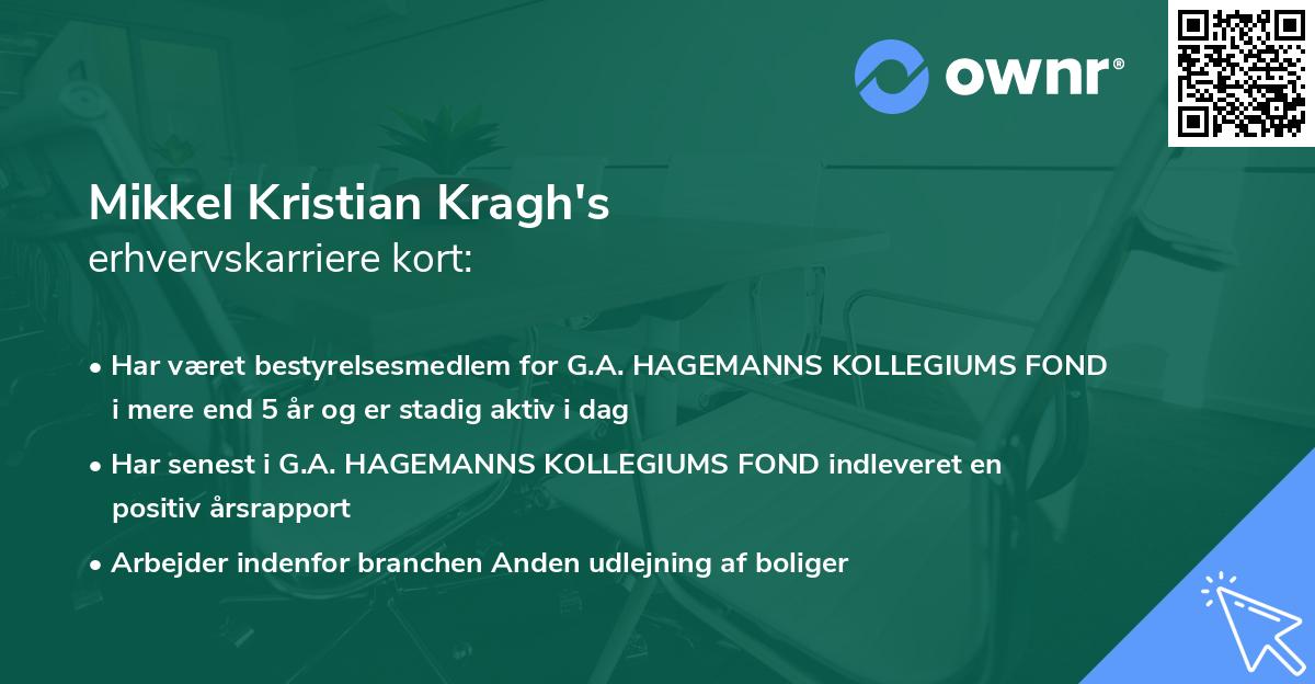 Mikkel Kristian Kragh's erhvervskarriere kort