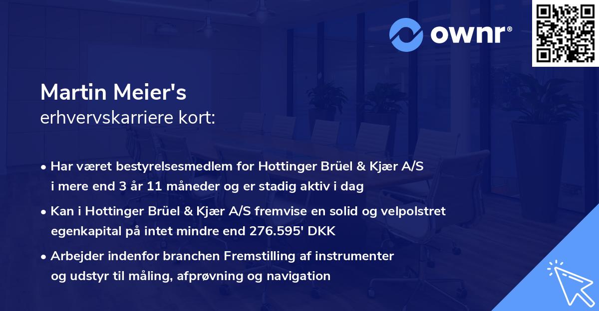 Martin Meier's erhvervskarriere kort
