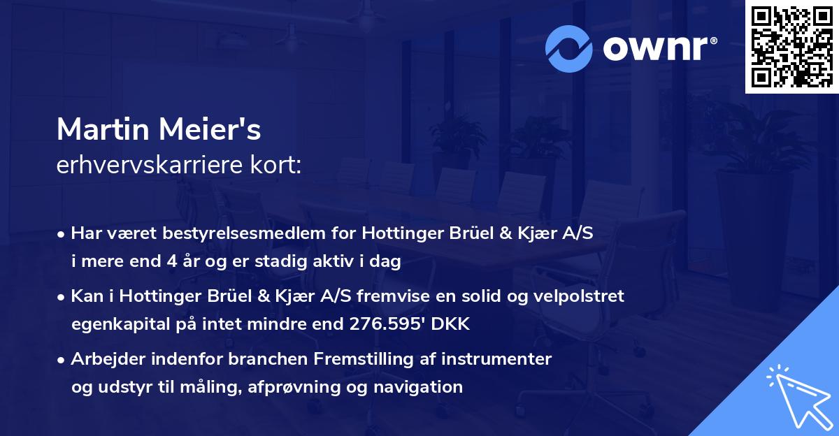 Martin Meier's erhvervskarriere kort