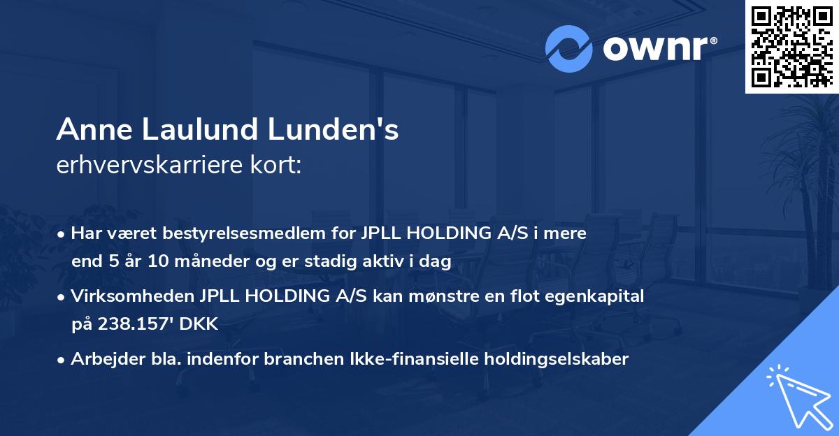 Anne Laulund Lunden's erhvervskarriere kort