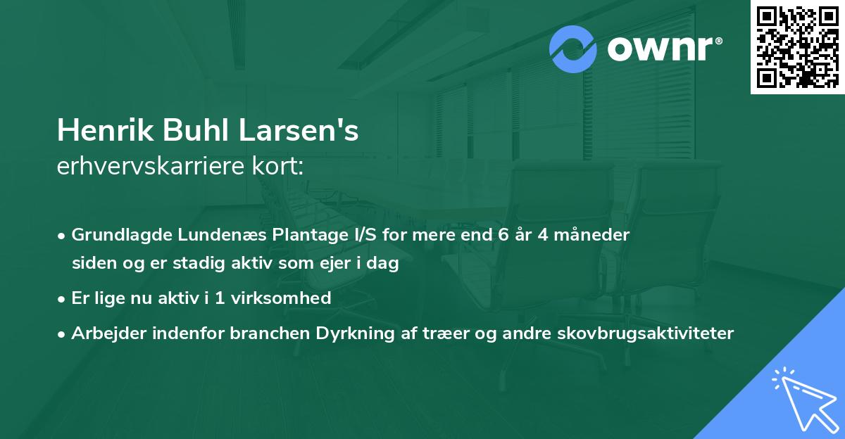 Henrik Buhl Larsen's erhvervskarriere kort