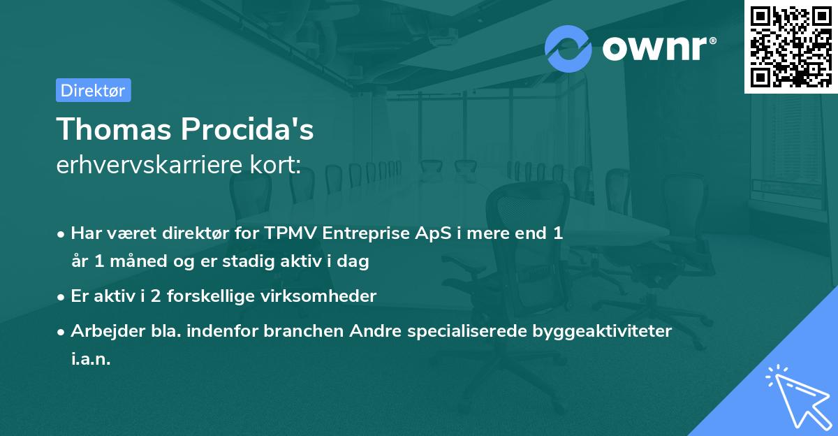 Thomas Procida's erhvervskarriere kort