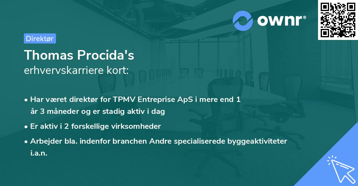 Thomas Procida's erhvervskarriere kort