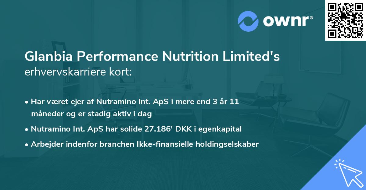 Glanbia Performance Nutrition Limited's erhvervskarriere kort