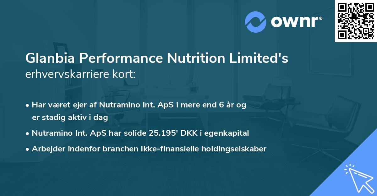 Glanbia Performance Nutrition Limited's erhvervskarriere kort