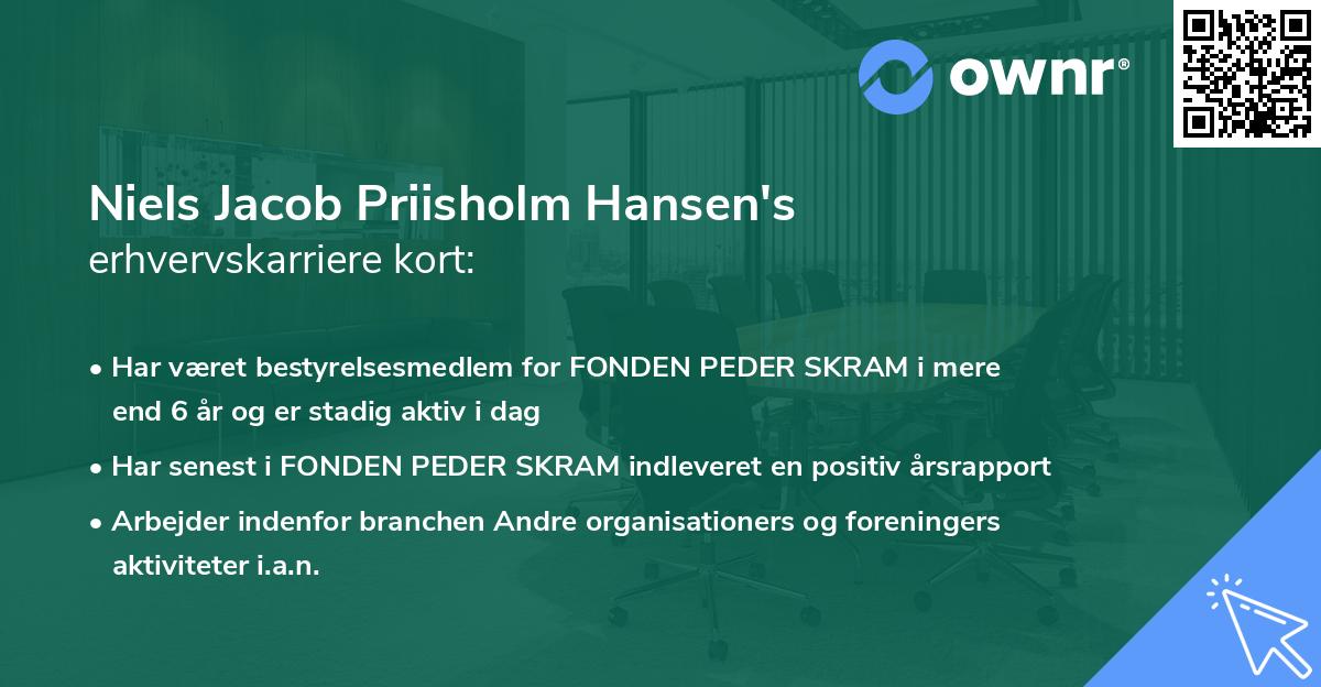 Niels Jacob Priisholm Hansen's erhvervskarriere kort