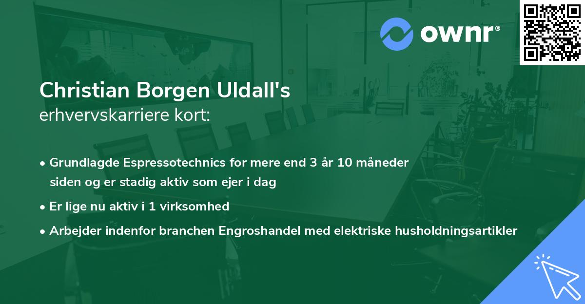 Christian Borgen Uldall's erhvervskarriere kort