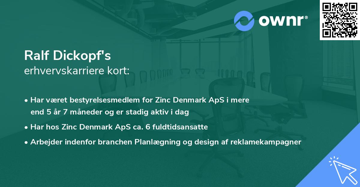 Ralf Dickopf's erhvervskarriere kort