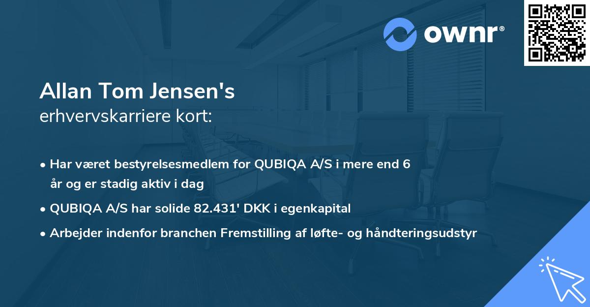 Allan Tom Jensen's erhvervskarriere kort