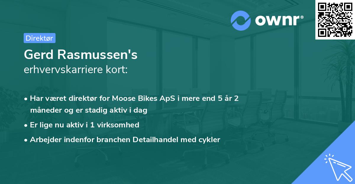 Gerd Rasmussen's erhvervskarriere kort
