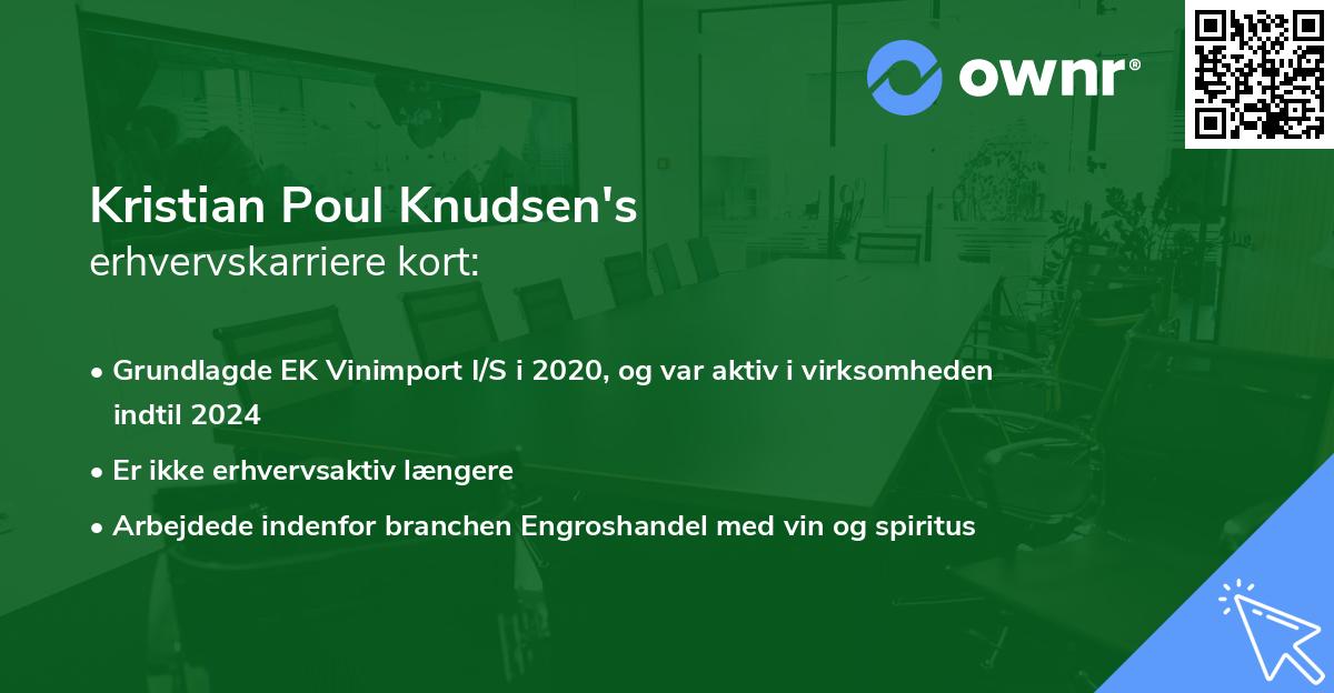 Kristian Poul Knudsen's erhvervskarriere kort
