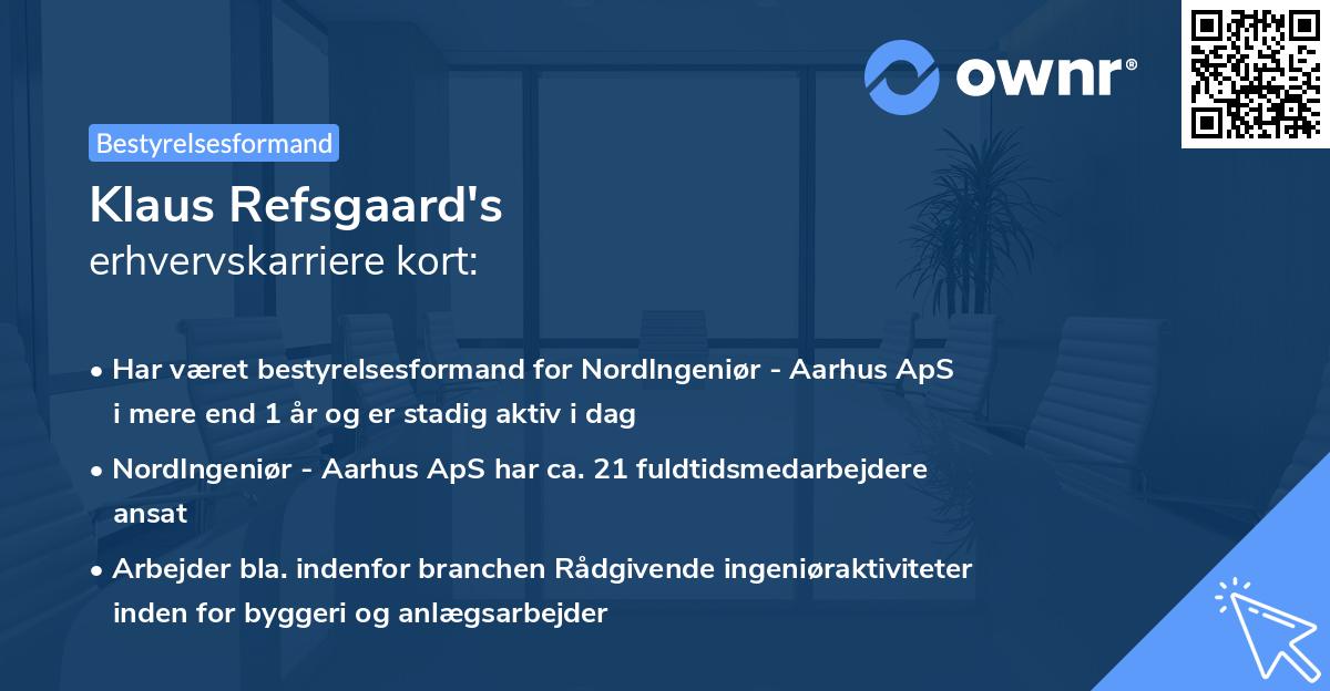 Klaus Refsgaard's erhvervskarriere kort