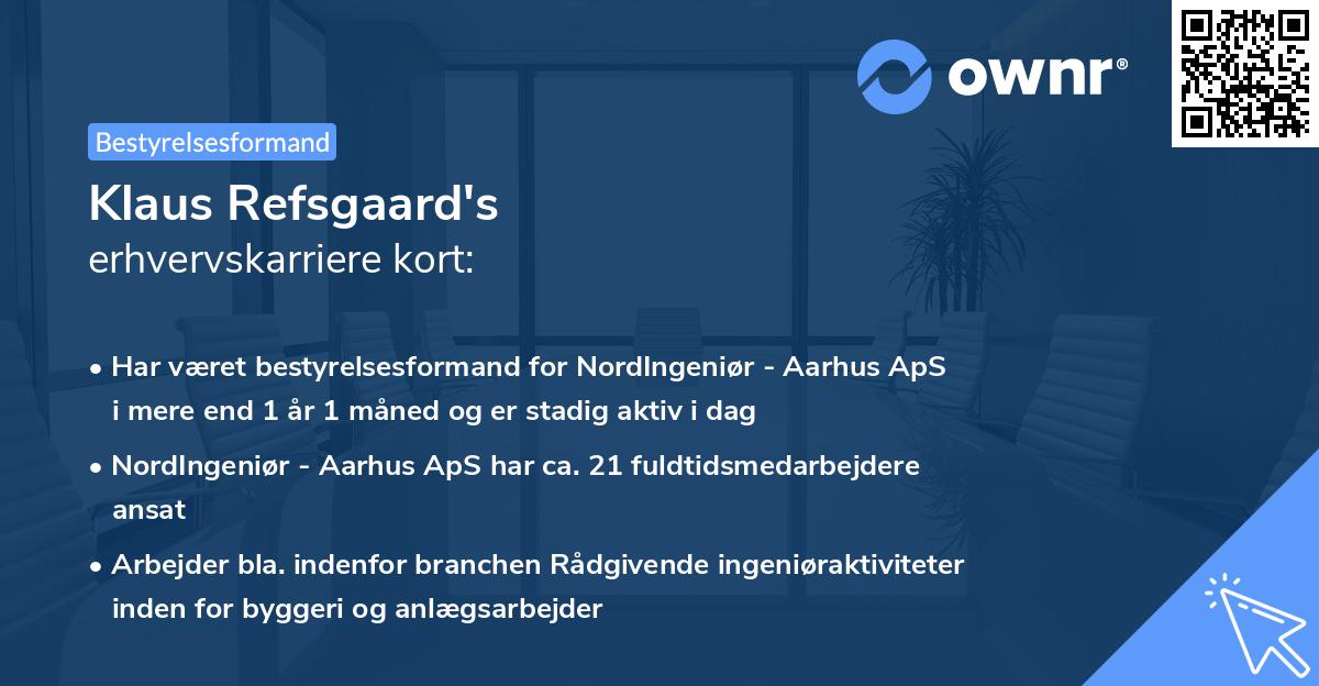 Klaus Refsgaard's erhvervskarriere kort