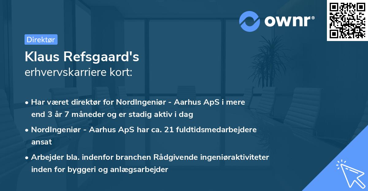 Klaus Refsgaard's erhvervskarriere kort