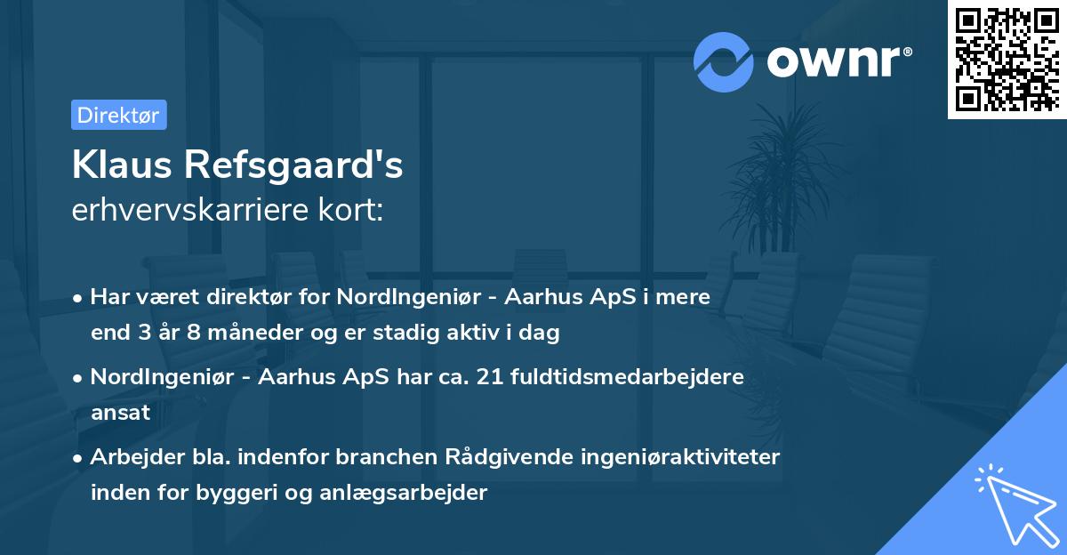 Klaus Refsgaard's erhvervskarriere kort