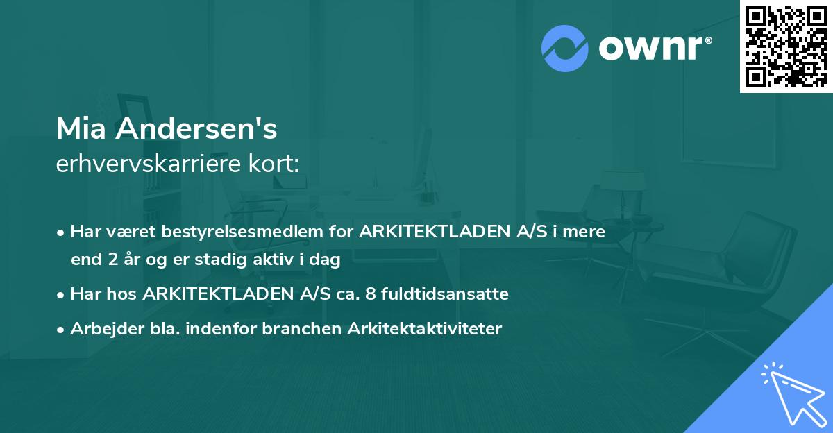 Mia Andersen's erhvervskarriere kort