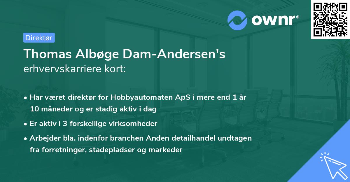 Thomas Albøge Dam-Andersen's erhvervskarriere kort