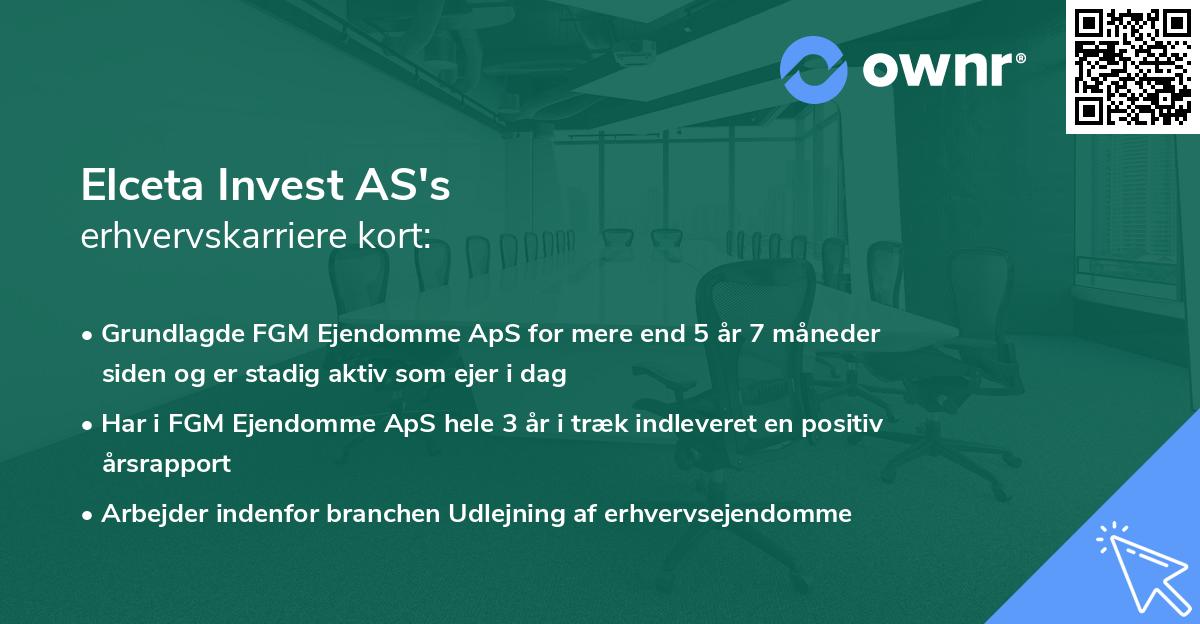 Elceta Invest AS's erhvervskarriere kort