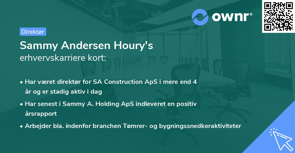 Sammy Andersen Houry's erhvervskarriere kort
