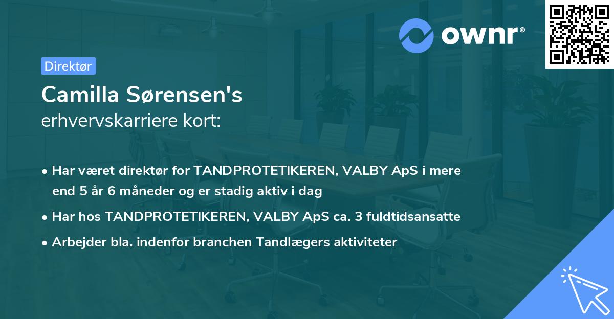 Camilla Sørensen's erhvervskarriere kort