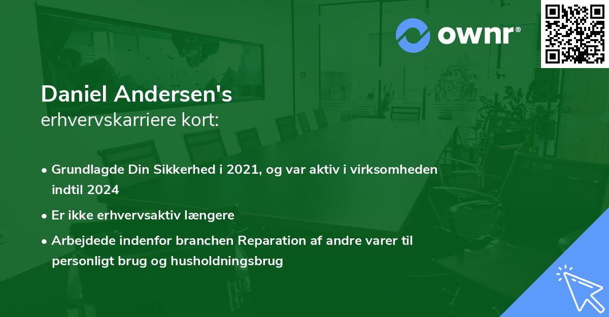 Daniel Andersen's erhvervskarriere kort