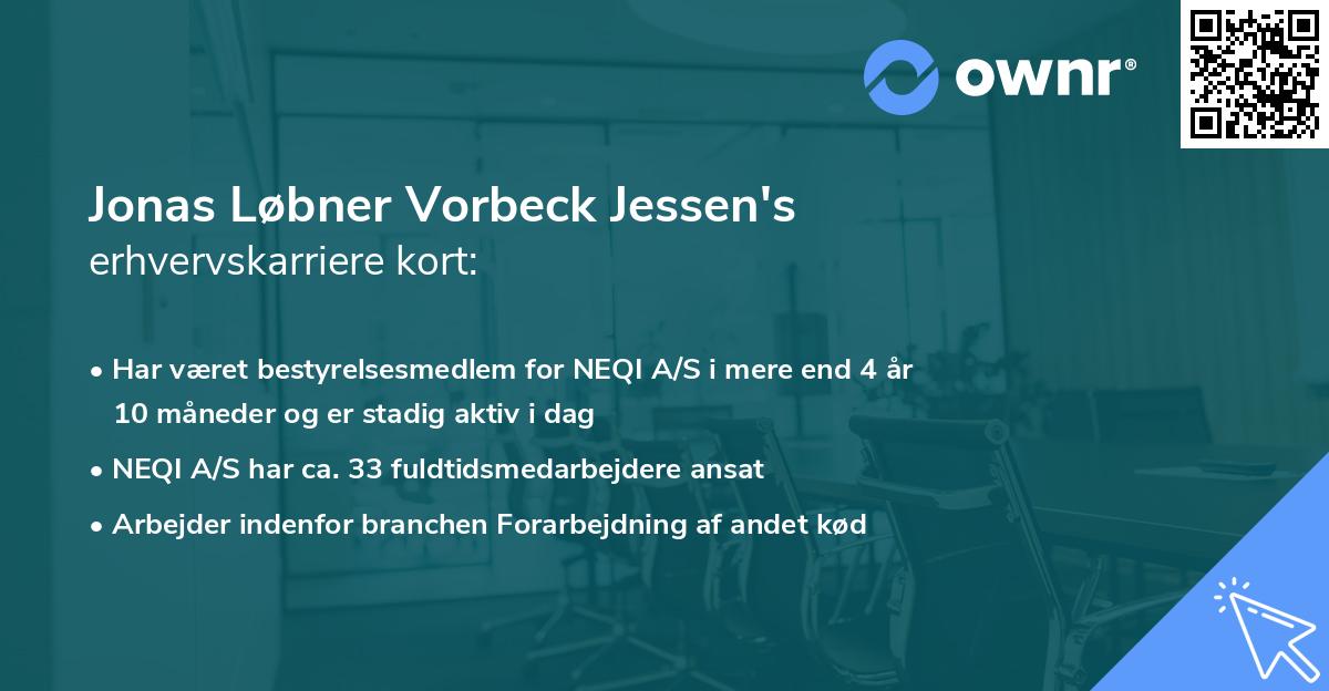 Jonas Løbner Vorbeck Jessen's erhvervskarriere kort