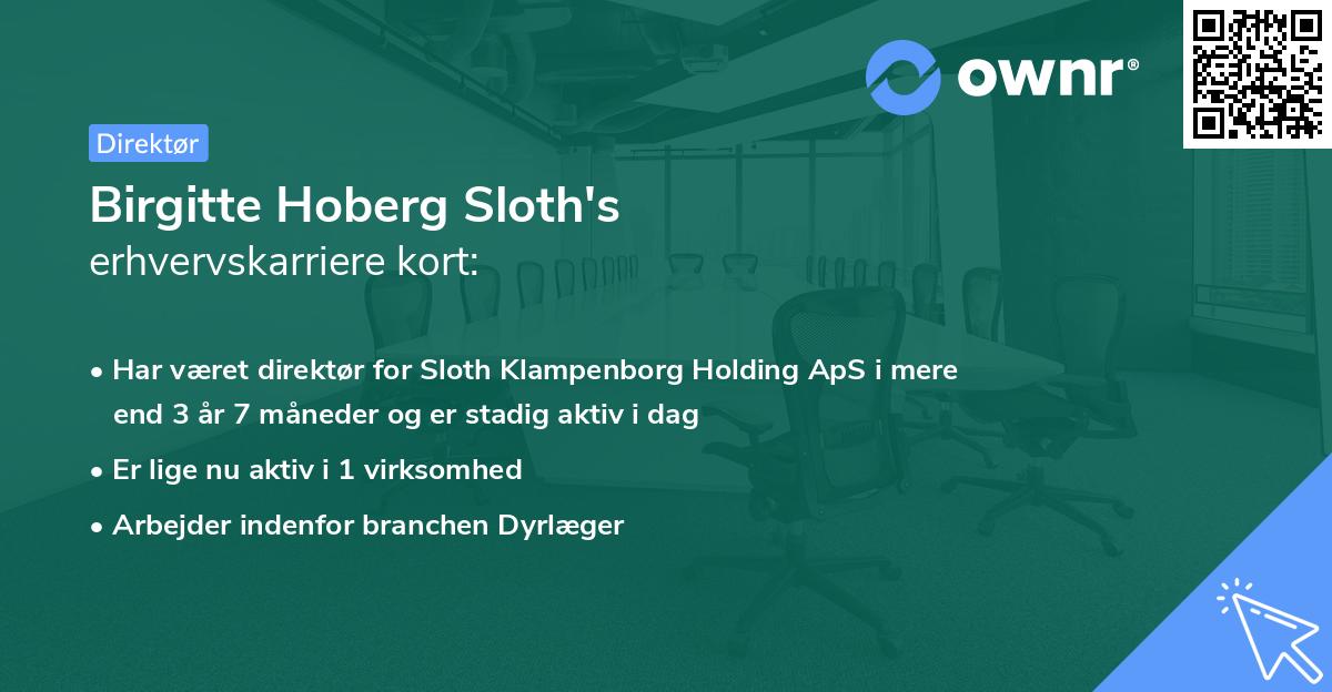 Birgitte Hoberg Sloth's erhvervskarriere kort