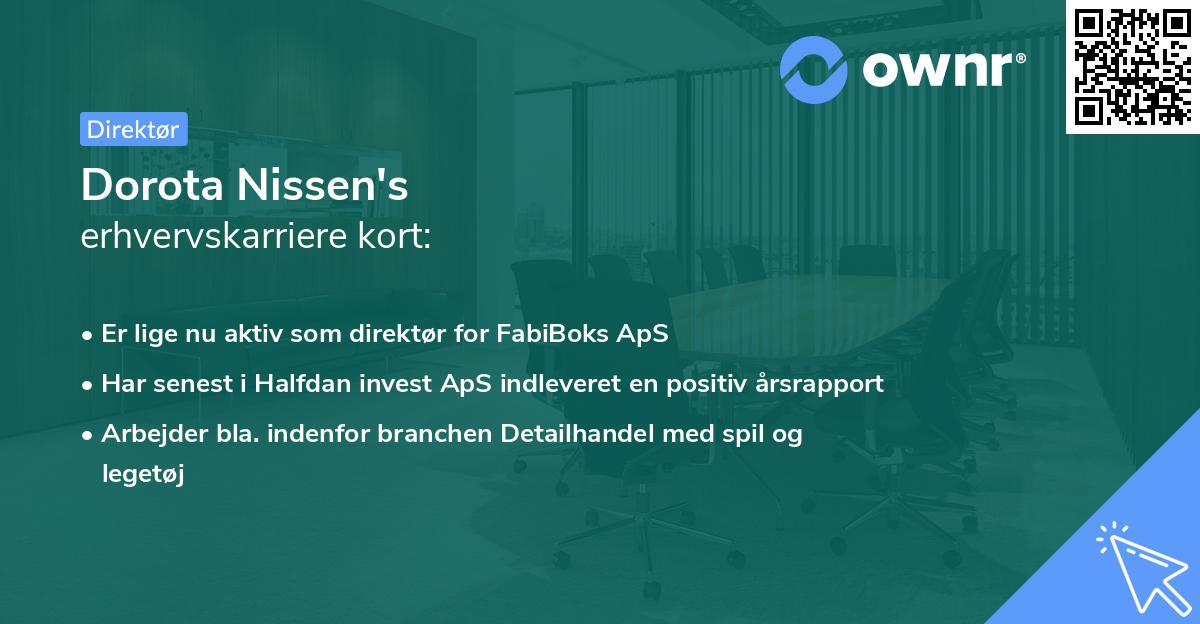 Dorota Nissen's erhvervskarriere kort