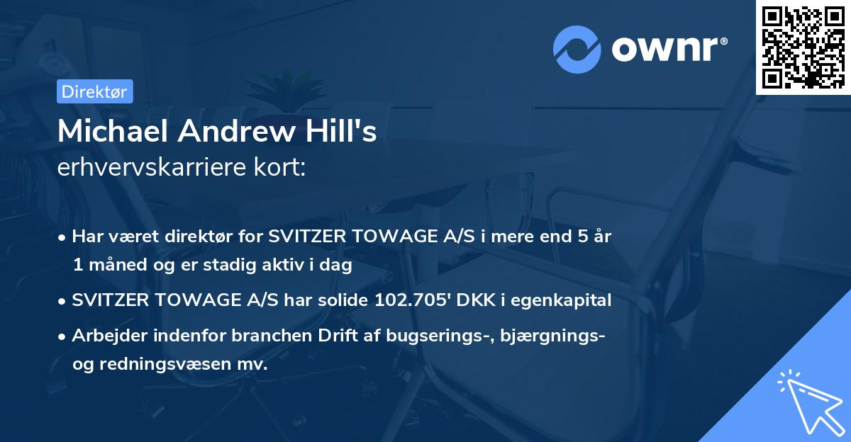 Michael Andrew Hill's erhvervskarriere kort