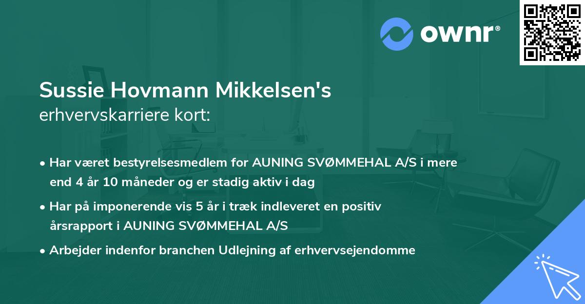 Sussie Hovmann Mikkelsen's erhvervskarriere kort