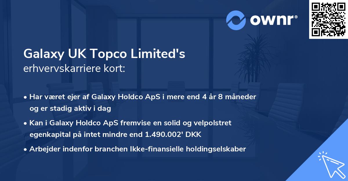 Galaxy UK Topco Limited's erhvervskarriere kort