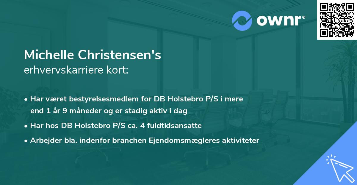 Michelle Christensen's erhvervskarriere kort