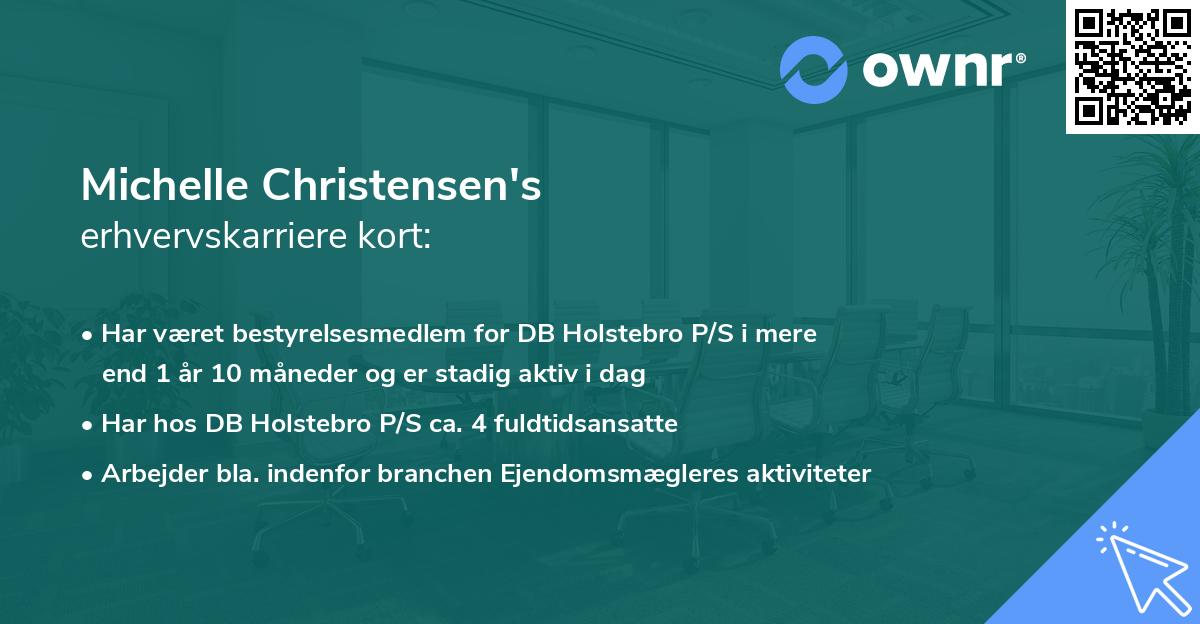 Michelle Christensen's erhvervskarriere kort