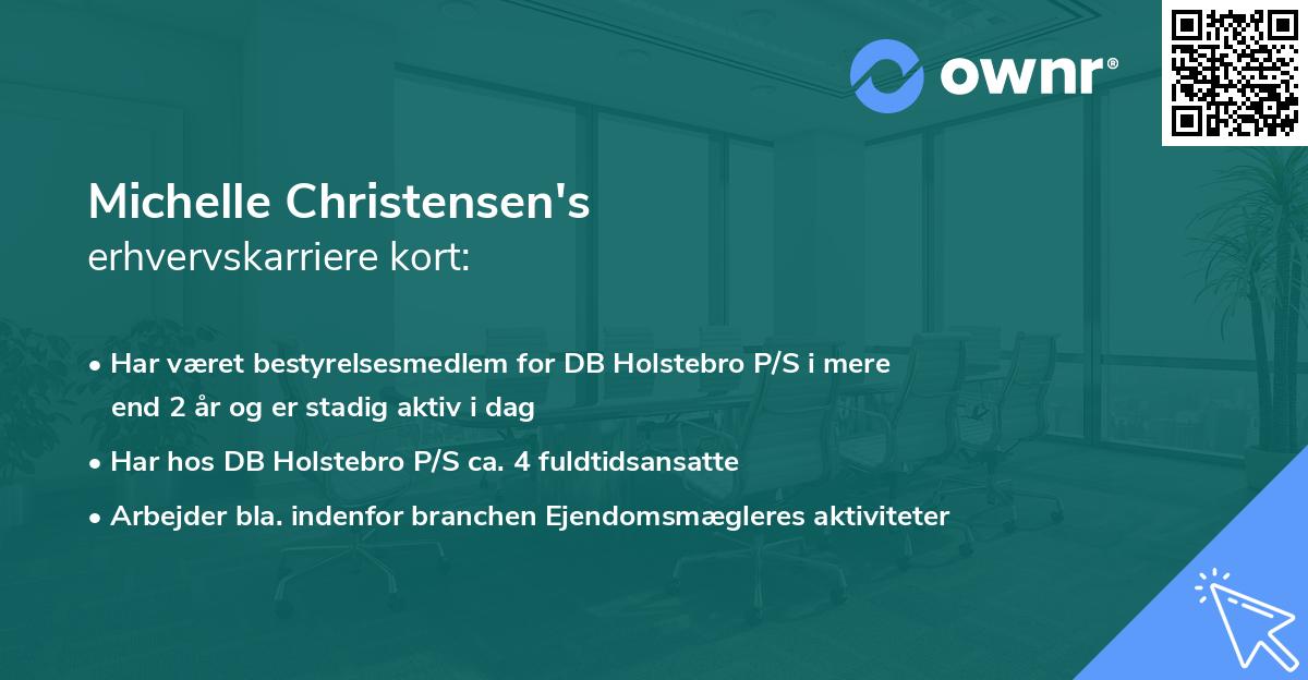 Michelle Christensen's erhvervskarriere kort