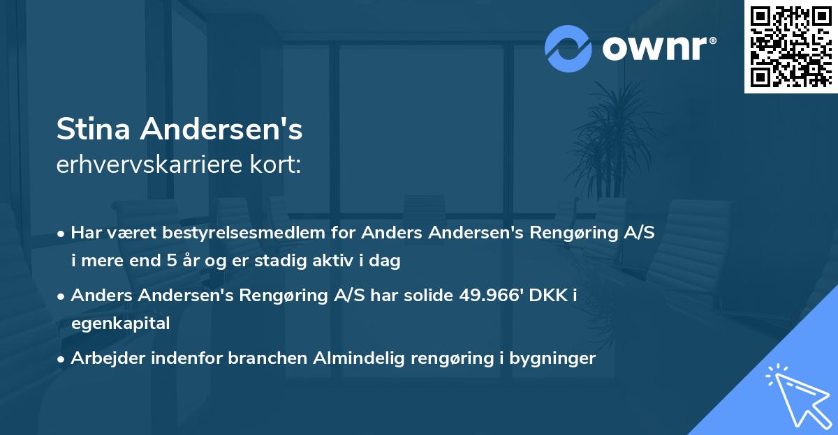 Stina Andersen's erhvervskarriere kort