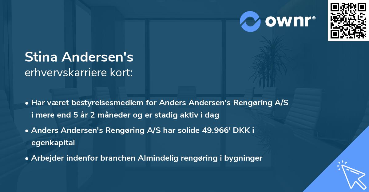 Stina Andersen's erhvervskarriere kort