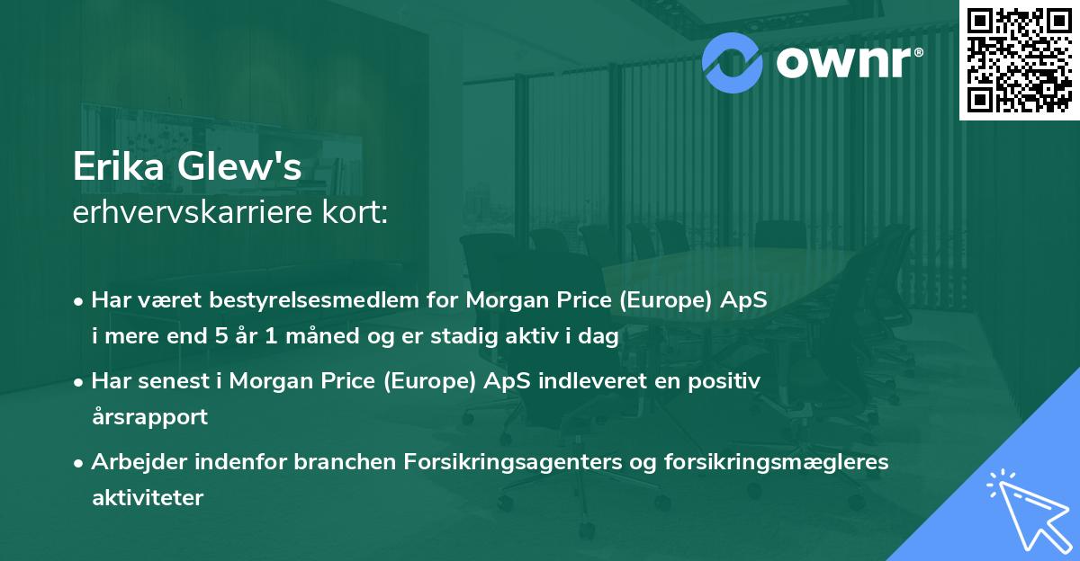 Erika Glew's erhvervskarriere kort