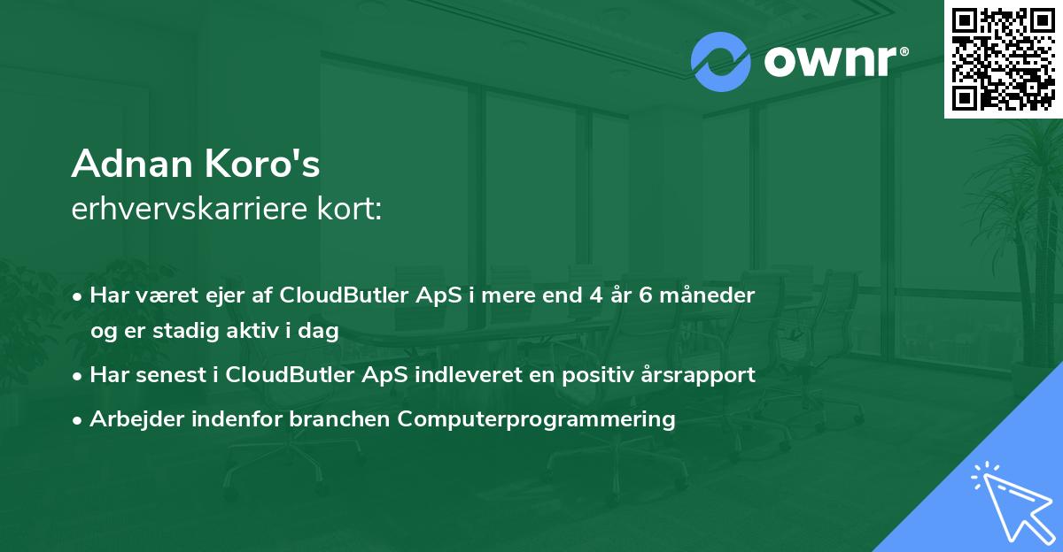 Adnan Koro's erhvervskarriere kort