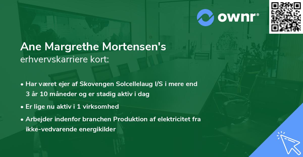 Ane Margrethe Mortensen's erhvervskarriere kort