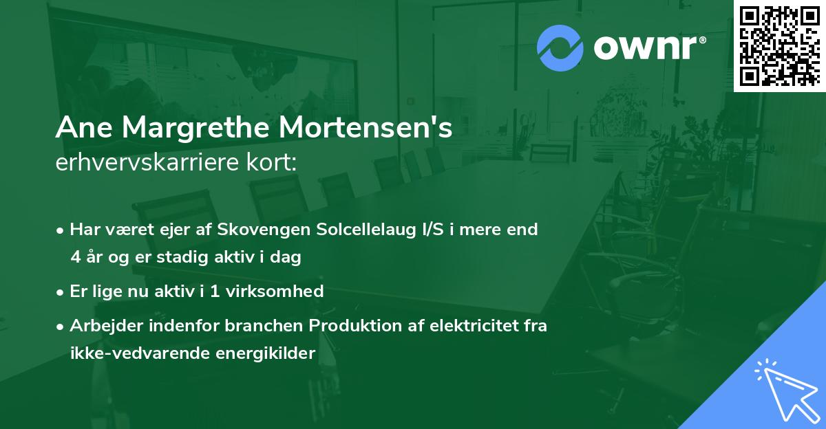 Ane Margrethe Mortensen's erhvervskarriere kort