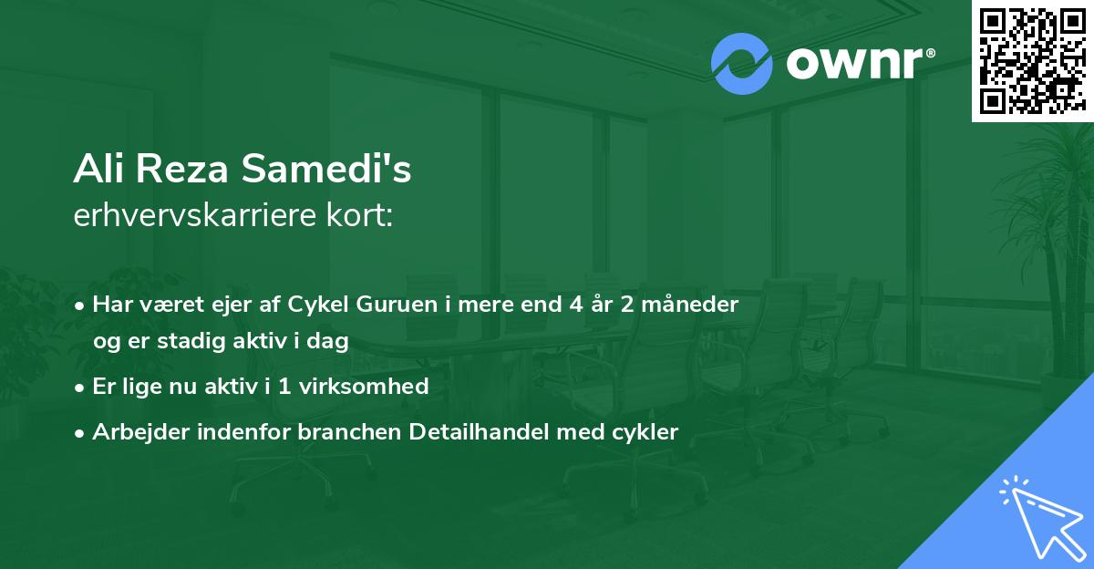 Ali Reza Samedi's erhvervskarriere kort