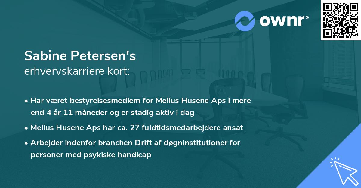 Sabine Petersen's erhvervskarriere kort