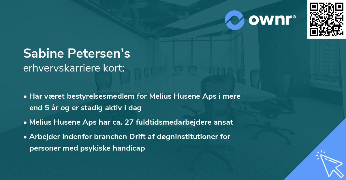 Sabine Petersen's erhvervskarriere kort