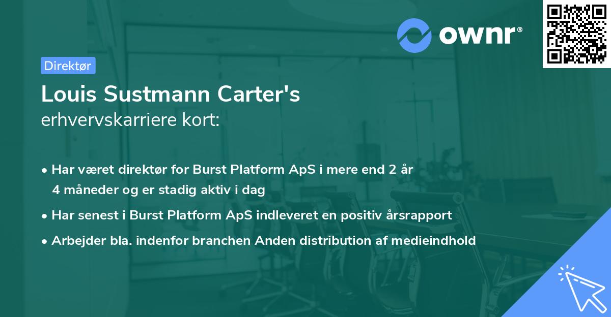 Louis Sustmann Carter's erhvervskarriere kort