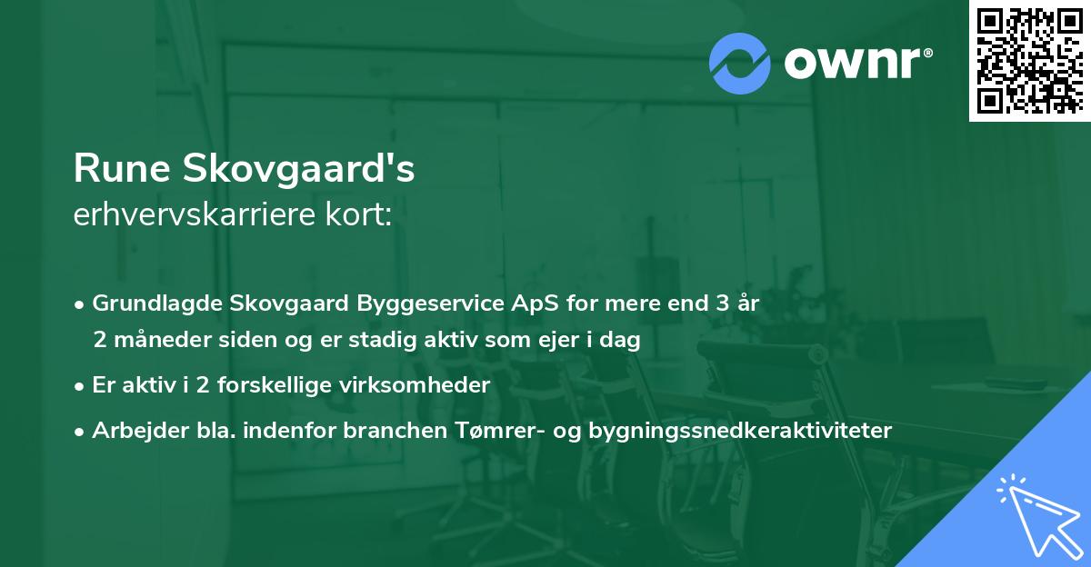 Rune Skovgaard's erhvervskarriere kort