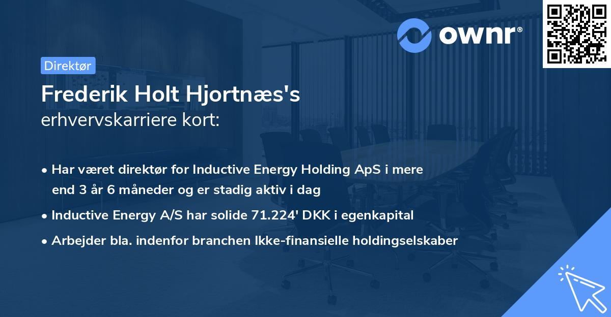 Frederik Holt Hjortnæs's erhvervskarriere kort